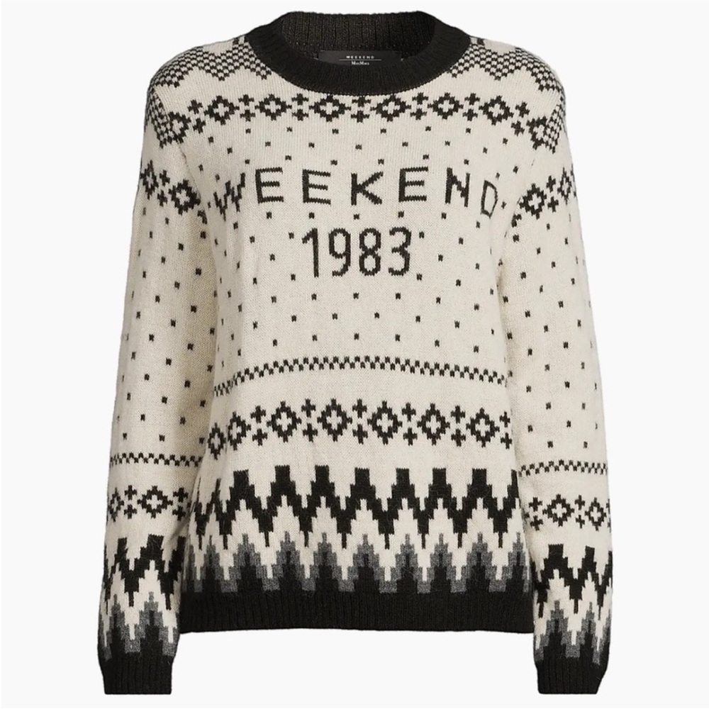 NWT Weekend Maxmara Geometric Sweater, Size M
